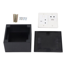 Floor Outlet Black Stainless Steel 16A 3 Prong Universal 2 Holes USB and Computer Port Recessed Floor Electrical Outlet