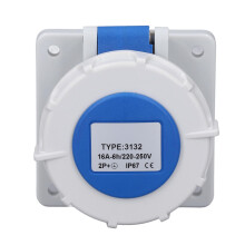 IP67 Water Proof Industrial Socket Single Phase 3 Pins Industrial Electrical Power Socket AC220?250V