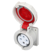 Industrial Socket Connector 3 Phase 4 Pin 32A IP67 Water Proof Flame Retardant Concealed Socket AC380?415V
