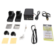 60W Wood Burner Kit Pyrography Wood Leather Burning Tool Kit Adjustable Temperature Electric Soldering Iron Welding Tool Kit