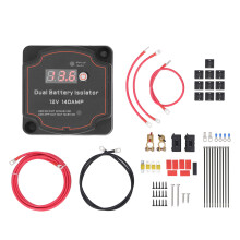 3.0m Dual Battery Isolator DC12V 140A Manual Auto Mode LED Screen VSR Split Charging Relay Kit for Truck RV ATV UTV SUV Boat