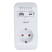 Countdown Socket USB Type C Smart Time Controller Travel Plug Adapter   16A 3680W