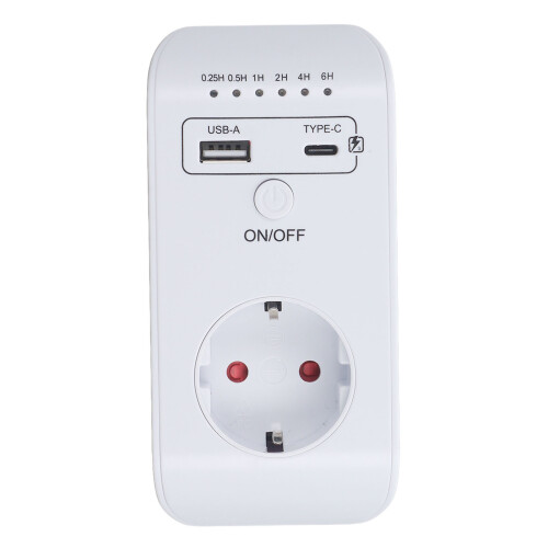 Countdown Socket USB Type C Smart Time Controller Travel Plug Adapter   16A 3680W