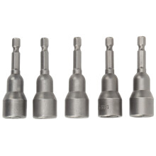 5Pcs Magnetic Socket Chrome Vanadium Steel Strong Magnetic Drill Screwdriver Bit 65mmx1/4x14.0