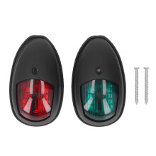 2 Pcs LED Boat Navigation Light Green Starboard Red Port 1NM Visibility IP66 Waterproof LED Boat Bow Lights DC12?24V Black