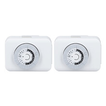 2PCS Mechanical Outlet Timer Space Saving 24 Hour Electrical Outlet Timer for Kitchen