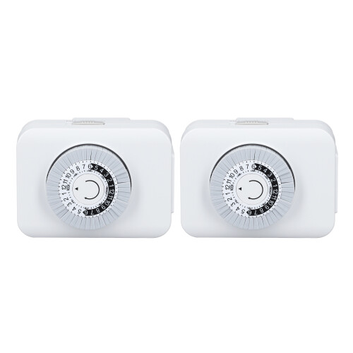 2PCS Mechanical Outlet Timer Space Saving 24 Hour Electrical Outlet Timer for Kitchen