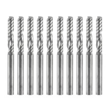 10 Stück Hartmetall Schaftfräser, einschneidig, spiralförmig, CNC Fräser, 3,175 x 17 mm