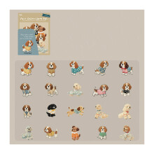 Playful Puppy Cats Kitten Stickers 20 Pieces Vibrant Colors-c