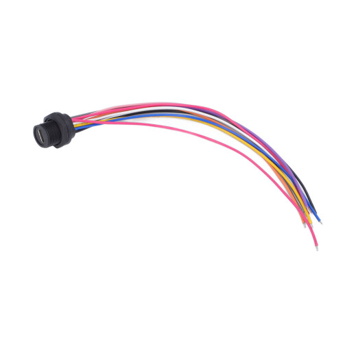Type C Female Chassis Connector E10 Water Proof Snap Type 0.2m Length USB C Pigtail Cable 1