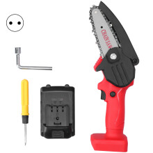 Electric Chain Saw Red Mini Handheld Rechargeable HighPower Outdoor Tree Felling Tool