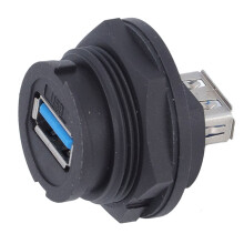 USB 3.0 Water Proof Connector 16 Cores Card Buckle Type Female USB 3.0 Panel Mount Connector Socket