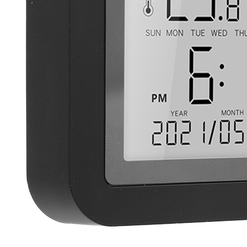 Digital Hygrometer Thermometer LCD Backlit Display Data Storage Smart Temperature Humidity Meter Black USB Plug in 2