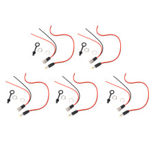 5 Sets 5.5x2.1mm 10A Power Jack Cord Socket Threaded Female Mount Connector Wire Adapter with Waterproof Cover