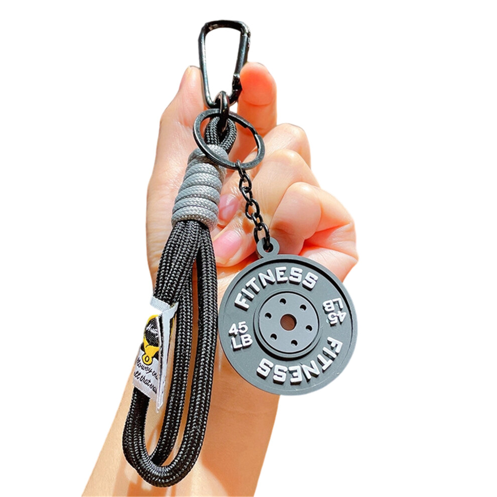 Multifunctional Barbell Charm Keychain For Keyrings And- Black 7709000776849