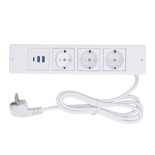 Recessed Power Strip 3xOutlets 2xUSB A 1xUSB C PD20W Ports Table Socket with 1.5M Cord Standard