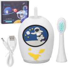 Elektrische Zahnbürste in U Form, weiches Silikon, IPX7 wasserdicht, 360 Zahnputzfunktion, automatisch, für Kinder, Weiß