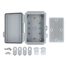 Outdoor Electrical Box IP67 Water Resistant ABS Plastic Project Box with Stainless Steel Hinge for Wifi Electronics 3.9 X 5.9 X 3.5in
