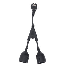 3500W Double Plug for Socket Power Cord Extension Y Splitter 1 to 2 Plug for Kitchen Office Home Black