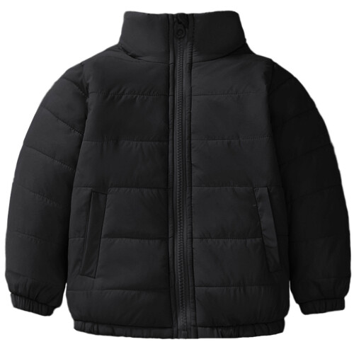 Stand Collar Children's Windproof Coat Lightweight-Black 110cm