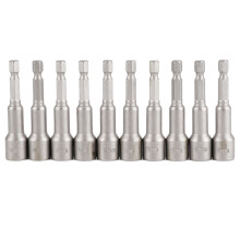 10Pcs Hex Socket Chrome Vanadium Steel with Magnetic for Electric Drill Bit Accessory 9mm