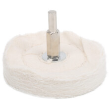 White Cloth Polishing Wheel Flat Type Cotton Mirror Surface Grinding Tools with Handle75mm