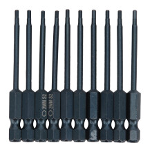 10Pcs Screwdriver Bit Electric Hex Socket S2 Alloy Steel 6.3mm D 65mm L Hand Tool Hardware