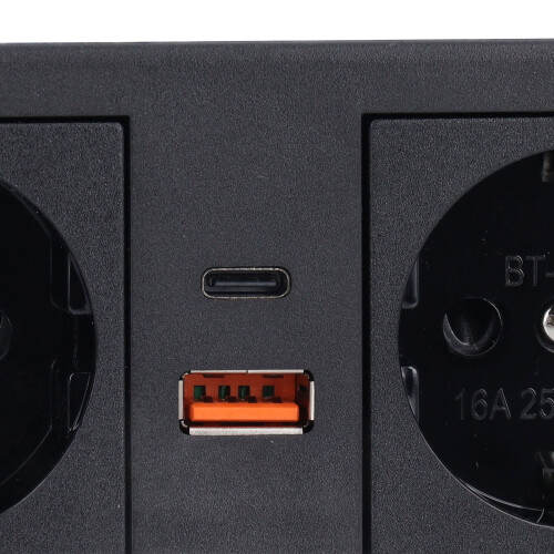 Desktop Power Strip Socket Embedded PD20W Fast Charging Desk Outlet Power Socket with 1.5m Cable 2