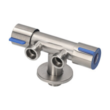 Bidet T-Adapter with Shut off Valve Stainless Steel Water Diverter Valve Dual-Connector Valve for Toilet Bathroom