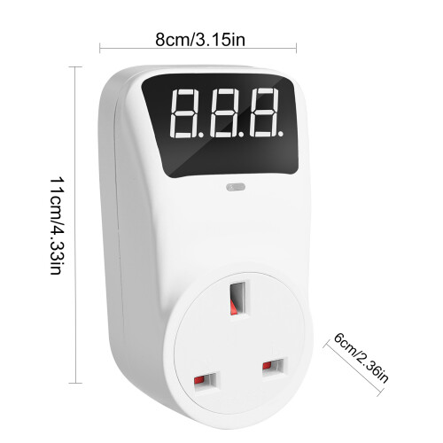 Digital Automatic Voltage Protector Socket 13A LCD Display Power Protector Socket Overcurrent Voltage Relay Protector Outlet 2