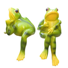 Statue de grenouilles, décor de Pot Huggers pour plantes,-1