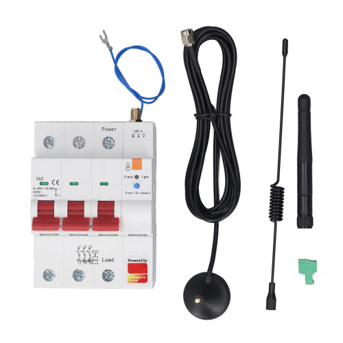 Smart Circuit Breaker for Zigbee 3 Pole 63A Metering Circuit Breaker with Timer Switch Mobile APP Remote Control AC400V