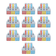 10 Stück Drahtblock Klemmenklemmen 3 in 9 out Schnellverdrahtungs Elektroverbinder LT 933