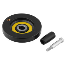 1 pcs Black Lathe Milling Machine Rear Ripple Hand Wheel With Revolving Handle(12 x 80mm)