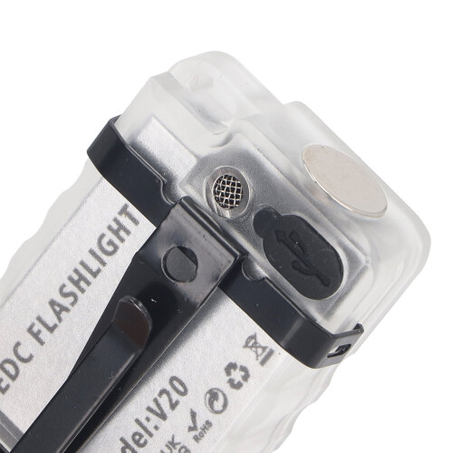 Small Powerful LED Flashlight Multifunctional 180?? Rotation 110dB Buzzes EDC Clip Flash Light 2
