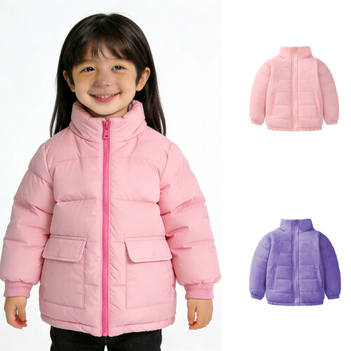 Stand Collar Children's Windproof Coat Lightweight-Black 110cm 2