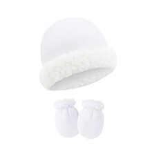 Fleece Beanies Cap And Gloves For Stylish Outfits And-White