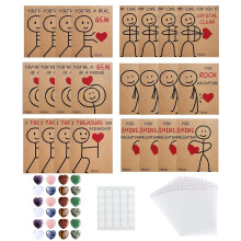 24Pcs Valentine's Day Cards for Kids with HeartShaped Gem Stones, Classroom Exchange Gift Set