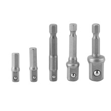 5 teiliges Set Sechskantschaft auf Vierkantkopf Steckschlüssel Bit Adapter (3 Stück 50 mm + 25 mm + 30 mm)