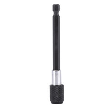 1/4 Zoll Sechskantschaft Schnellwechsel Schraubendreher Bohrerhalter (schwarze Rändelung 100 mm)