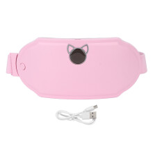 Menstruations Heizgürtel mit 6 Temperaturstufen, schnell aufheizender Vibrationsfunktion, elektrischer Taillengürtel für Damen, Pink