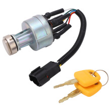 Ignition Switch Aluminum Alloy Shell Copper Contact Ignition System Switch with 2 Key for HYUNDAI R200 Excavator