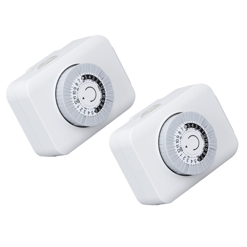 2PCS Mechanical Outlet Timer Space Saving 24 Hour Electrical Outlet Timer for Kitchen 1