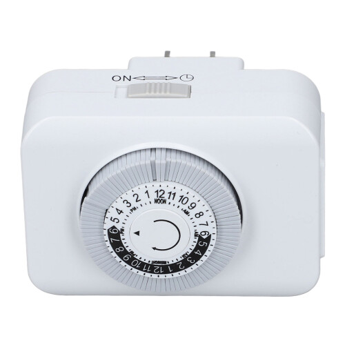 24 Hour Plug in Timer Socket Auto Power Off Programmable 2 Prong Timing Switch Outlet 15 Minute Interval 1