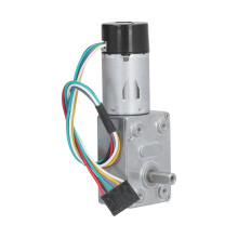JGY 370 Encoder Untersetzungsmotor, Vollmetall Schneckengetriebemotor mit Selbsthemmung, Einwellen Gleichstrommotor, 24 V, 40 U/min