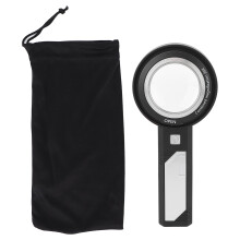 Leselupe mit Doppellinse, ergonomischer Handgriff, Taschenlupe mit LED Beleuchtung zum Lesen und zur Schmuckbewertung