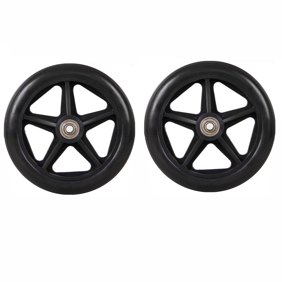 Gray/Black 6 7 8 Inch Wheelchair Front Caster Wheels, Universal Replacement Rubber Wheels With Bearings, Smooth Quiet Rolling, Durable Antislip Design