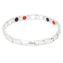 Magnetarmband für Damen und Herren, Titanstahl, schlicht, stilvoll, verstellbar, Magnettherapie Armband (0,3 Zoll breit), Silber