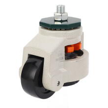 Leveling Stem Caster 75mm Outer Diameter Height Adjustable M16 Threaded Stem Caster Wheel for Workbench Cabinet