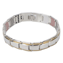 Magnetarmband aus Titanstahl, modisches Magnettherapie Armband für Damen und Herren, Schmuckgeschenk für Partys (Silber/Gold)